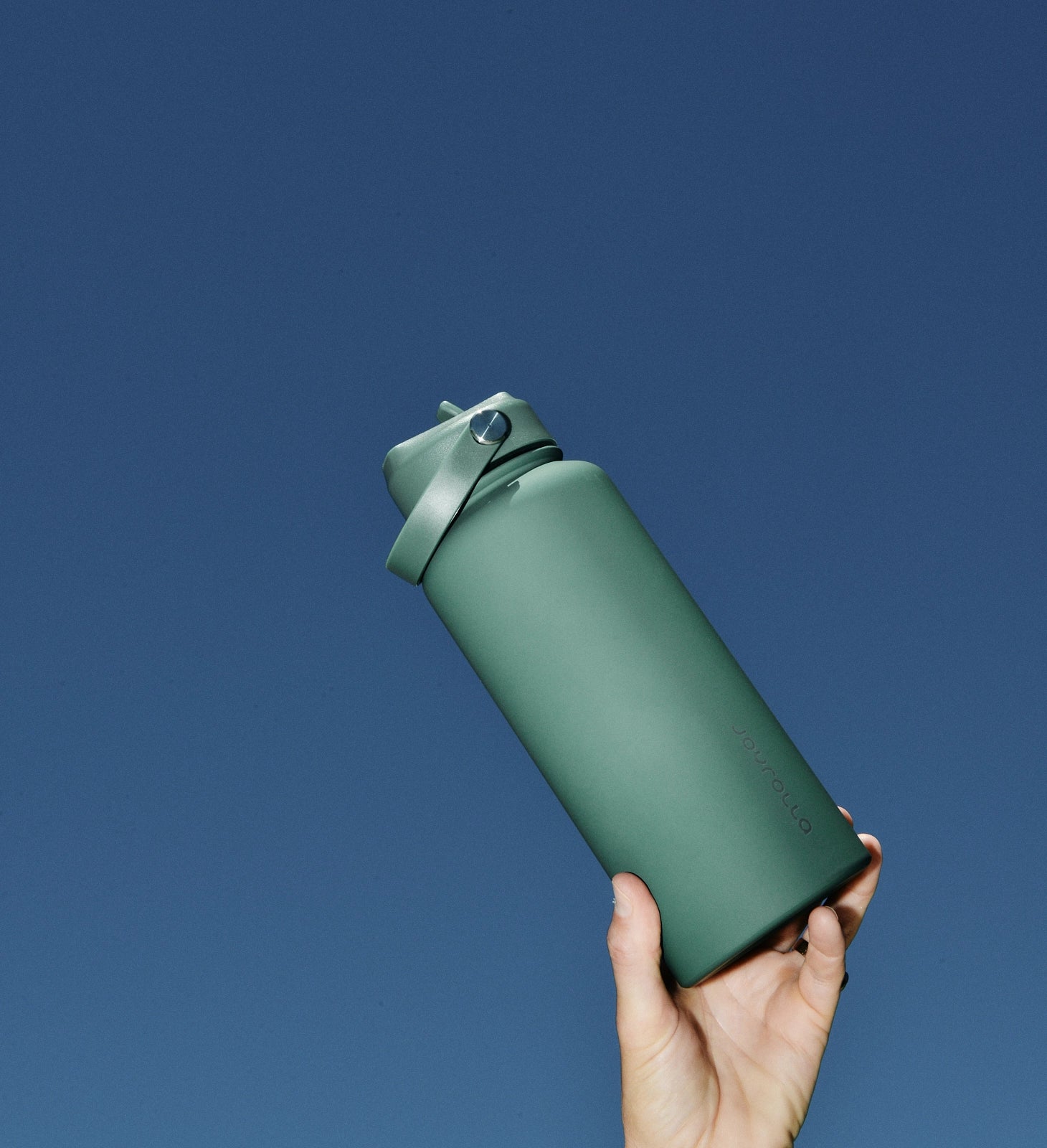 Insulated Water Bottle 1 litre - Straw Lid - Forest green