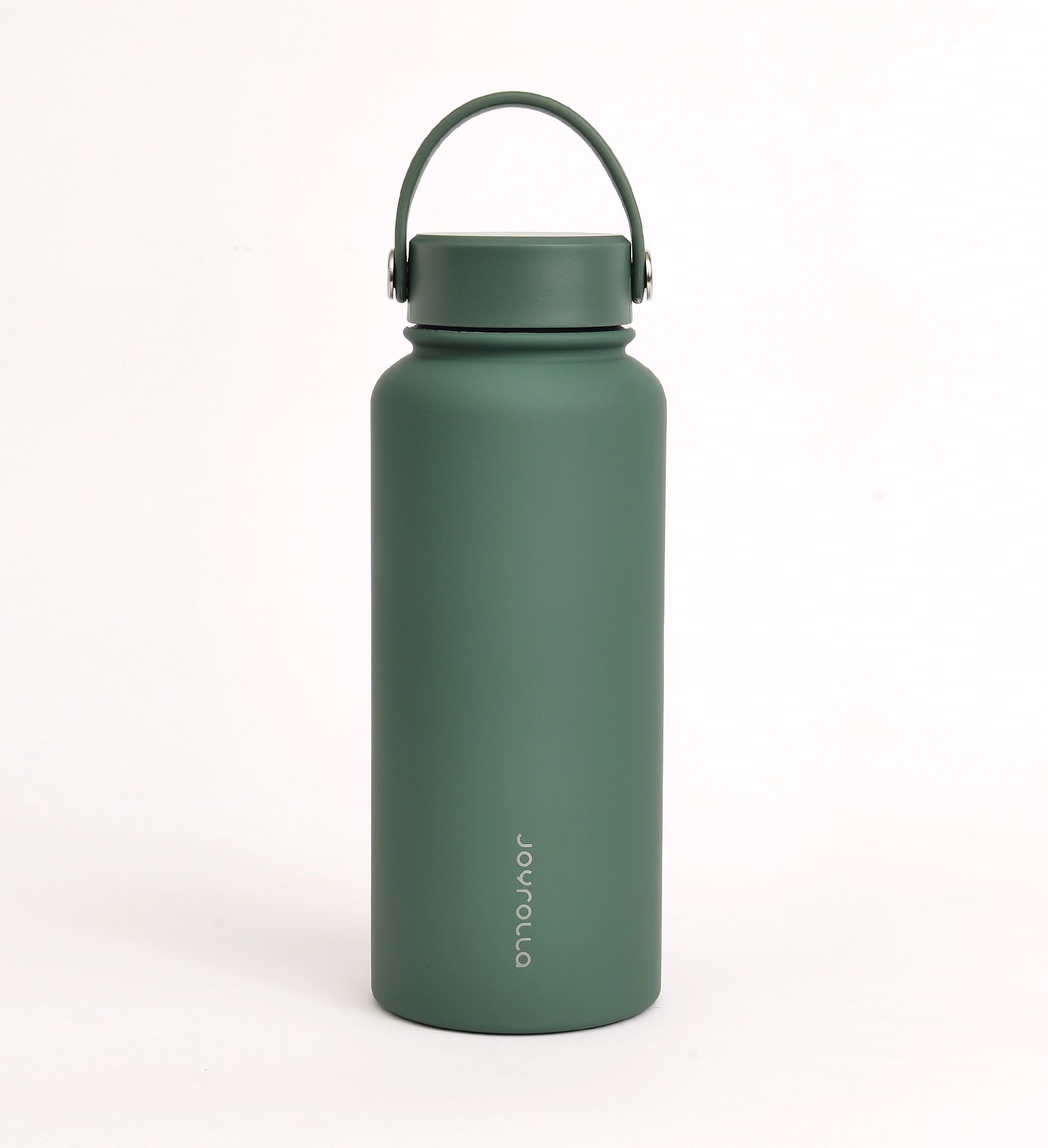 Insulated Water Bottle 1 litre - Handle Lid - Forest green